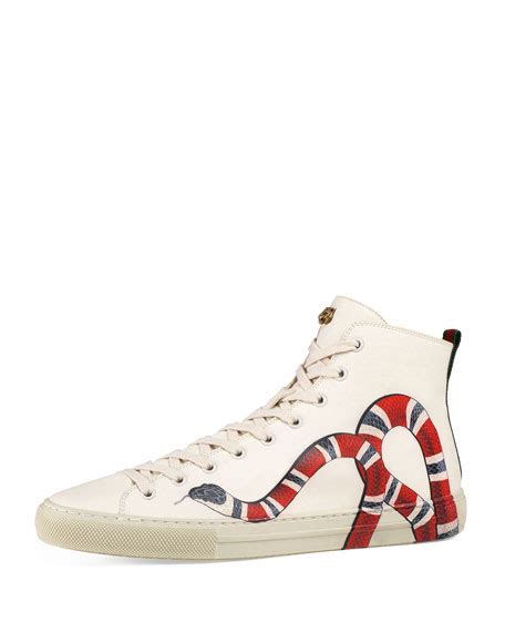 gucci snake high tops white|gucci men's shoes.